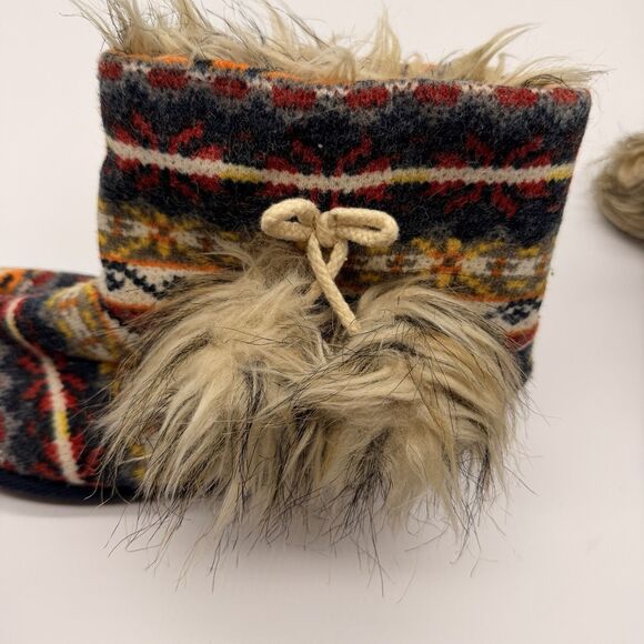 Rocketdog Womens Pull On Ankle Booties Faux Fur Lined Aztec Knit Size 7 - Picture 3 of 6